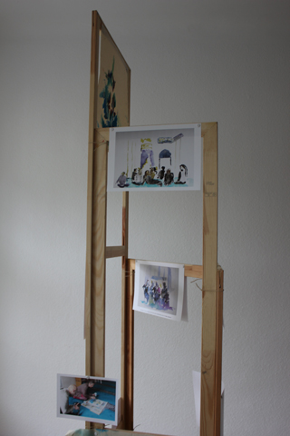 Kirsten Kötter: Site-specific Painting Sehitlik Moschee. In: Willkommen in unserem Zuhause!, curated by Adi Liraz / Sanija Kulenovic, Salaam-Shalom, 48-Stunden-Neukölln, Berlin, Germany, 28.06.2015, exhibition view